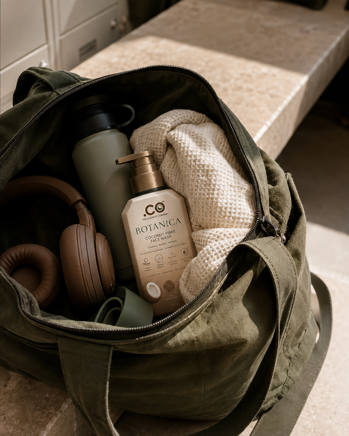 BOTANiCA coconut face wash packed for a daily routine